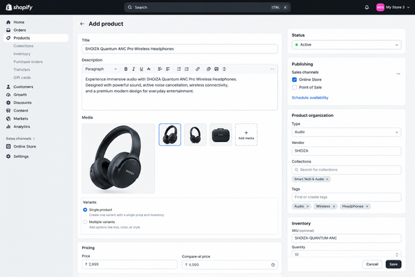 SHOIZA Quantum ANC Pro Wireless Headphones